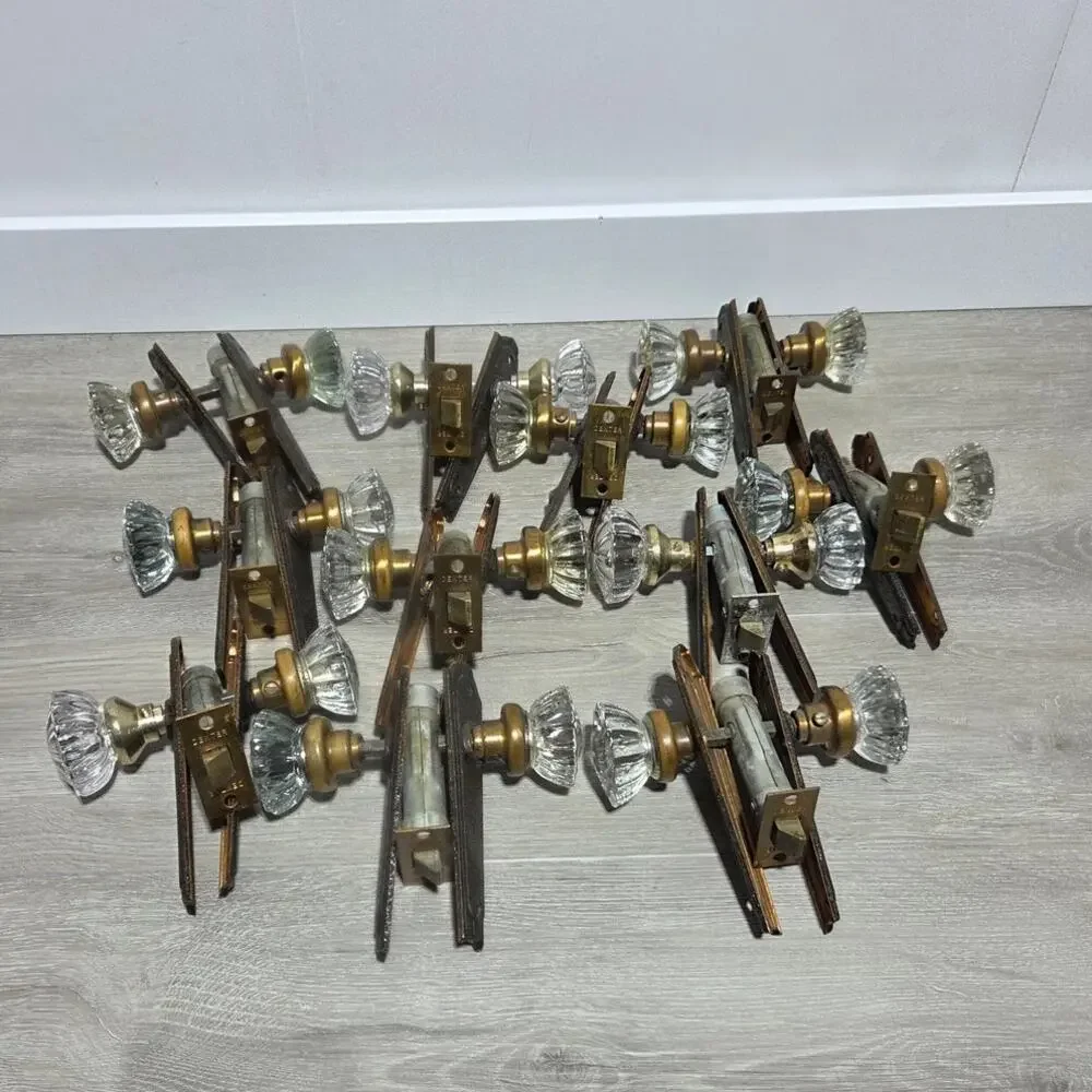 National Brass Company Glass Knob Plates Latch Sets 2